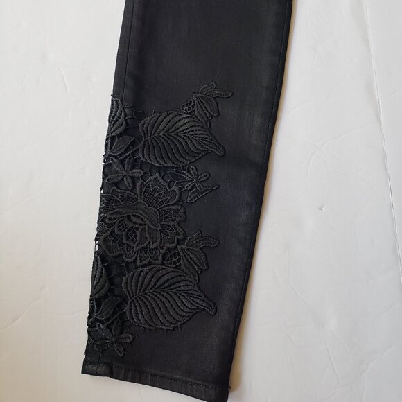 J Brand Photo Ready Coated Lace Ankle Skinny Black Jeans - Picture 14 of 14